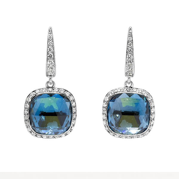 18K Amethyst Pavé Diamond Drop Earrings